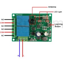 Sourcingasia Rubrum 433MHZ Evrensel Kablosuz Uzaktan Kumanda Anahtarı Ac 220V 110V 2ch Röle Alıcı Modülü + Rf 433 Mhz LED Işık (Yurt Dışından)