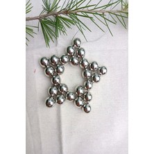 Emtory Home 10CM Parlak Gümüş Dekoratif Yıldız Süs - Duvar Süsü - Mutfak Süsü - Ağaç Süsü