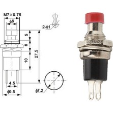 Sourcingasia Profesyonel Elektrik Anahtarları 20 Adet 7mm Kilit Yok Anahtarı Kendini Sıfırlama Basmalı Düğme Anahtarı Normalde Açılan Sıfırlama Yok Anahtarı (Yurt Dışından)