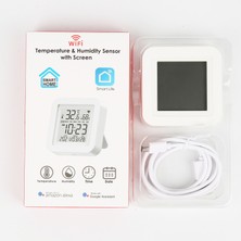 Sourcingasia Tuya Wıfı Sıcaklık ve Nem Sensörü USB Destekli Higrometre Termometre LCD Ekran Desteği Alexa Google Assistant (Yurt Dışından)