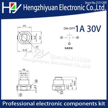 Sourcingasia Hzy 10 Adet/grup El Feneri Parçası Basmalı Düğme Anahtarı Siyah Dc 30 V 1A 10MM x 10MM (D*h) (Yurt Dışından)