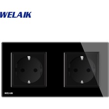 Sourcingasia Welaık Cam-Panel Duvar-Priz-Duvar Prizi-Siyah-Avrupa Standardı-Güç-Priz AC110~250V A28E8EB (Yurt Dışından)