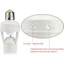 Sourcingasia E27 Akıllı Hareket Sensörlü Aydınlatma Anahtarı 100-240 V Hareket Tabanı Lamba Tutucu Işık Kontrol Anahtarı Ampul Soket Adaptörü (Yurt Dışından)