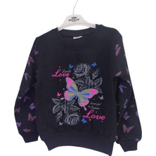 Src Kelebek Desenli Kız Çocuk Sweat