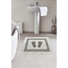 Bonny Home Soffy  Pamuklu Kahve & Krem Ayak Paspası Ayak Havlusu 50X70 cm Banyo Paspası