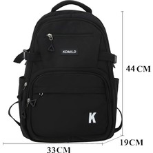 Jingyikeji Joypessıe Moda Genç Su Geçirmez Sırt Çantası Lise Kız Erkek Okul Çantası Naylon Siyah Sırt Çantası Kadın Dizüstü Mochila (Yurt Dışından)