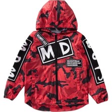 Lolli Boom Kids  Erkek Çocuk Kamuflaj Desen Kapüşonlu Fermuarlı Mont - Fermuarlı Yağmurluk