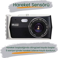 Hangast HC-004 4" Inc Dokunmantik IPS Ekran Araç İçi Ön ve Arka Gece Görüşlü Yol Kayıt Kamerası Çift Kamera