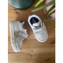 Merli&rose Star Cırtlı Çocuk Sneaker | Beyaz Leopar Gold