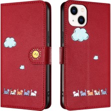 Yihang Boutique Apple iPhone 13 Mini Kart Tutuculu Deri Manyetik Folyo Kapak, Kickstand - Tpu Darbeye Dayanıklı Dayanıklı Koruyucu Telefon Kılıfı (Yurt Dışından)