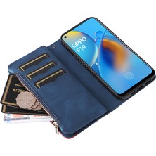 Gangxun Durumda Oppo F19/A74 4g Dokuz Kart Yuvalı Zip Cüzdan Suni Deri Manyetik Kapatma Telefon Kılıfı (Yurt Dışından)