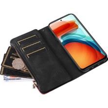 Gangxun Durumda Xiaomi Redmi Note 10 Pro 4g Dokuz Kart Yuvalı Zip Cüzdan Suni Deri Manyetik Kapatma Telefon Kılıfı (Yurt Dışından)