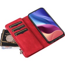 Gangxun Durumda Xiaomi Redmi K40/K40 Pro Dokuz Kart Yuvalı Zip Cüzdan Suni Deri Manyetik Kapatma Telefon Kılıfı (Yurt Dışından)