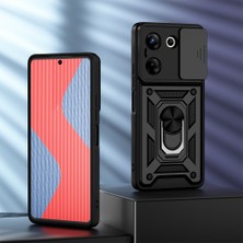 Fibaks Tecno Camon 20 Pro 4G Kılıf Kamera Korumalı Sürgülü Yüzüklü Armor Military Tank Koruyucu Kapak