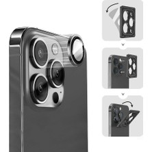 Wiwu iPhone 15 Pro ​​​max Uyumlu Wiwu Lens Guard Metal Kamera Lens Koruyucu Siyah