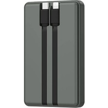 Wiwu WI-P004 Trunk Serisi Type-C Lightning Çıkışlı Taşınabilir Powerbank Pd 22.5W 10000MAH Gri