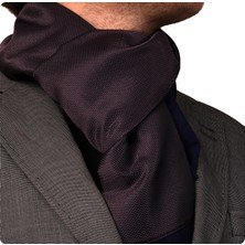 Exve Exclusive Mor Lacivert Kuşgözü Geometrik Desenli Elegant Jakar Dokuma Çift Taraflı Atkı Şal