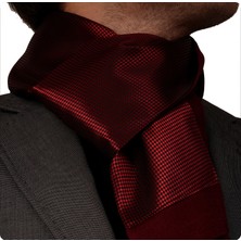 Exve Exclusive Kırmızı Siyah Kare Baklava Desenli Elegant Jakar Dokuma Çift Taraflı Atkı Şal