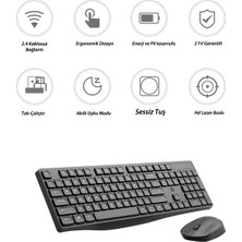 Hp CS10 Kablosuz Wireless Sessiz Klavye Mouse Set Türkçe Q