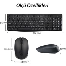 Hp CS10 Kablosuz Wireless Sessiz Klavye Mouse Set Türkçe Q