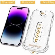 Pirok Store iPhone 15 Pro Max Uyumlu Magic Glass Box Kolay Uygulama Aparatlı 9H Hd Temperli Cam Ekran Koruyucu Ve Kiti