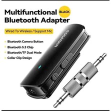 Essager Wireless Bluetooth 5.3 Jack 3.5 Aux Araç Ses Aktarım Kiti CE/FC/ROHS Lisanslı Adaptörü Çok Fonksiyonlu