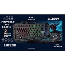 Polygold K-18 PG-8018 Işıklı Oyuncu Klavye Mouse Set X-Drifter