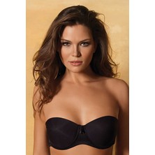 Yeni İnci Kadın Siyah Desteksiz Straplez Sütyen 6600