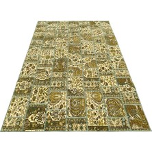Burak Halı El Dokuma Bünyan Halısı Patchwork 185X260 Yeşil %100 Yün 5 M2 Halı ! Aob-79