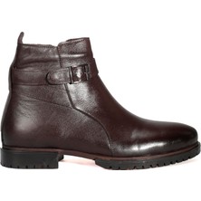 Arega Bordolli Toka Detaylı Kahverengi Erkek Deri Bot