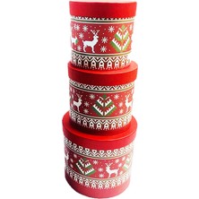 Kidspartim Yılbaşı Geyikli Hediye Kutusu Kırmızı 3 Lü