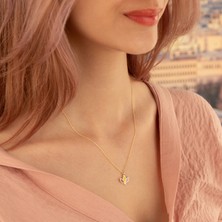 Dkmn Silver Mineli 3 Yapraklı Çiçek Kolye