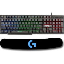 Everest KB-X88 Blast Aydınlatmalı Q Oyuncu Klavyesi + Logitech Bilek Destekli Profesyonel Oyuncu Gaming 70 cm Klavye Altlık Bileklik Pad