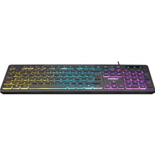 Everest KB-120 Sleek Aydınlatmalı Oyuncu Klavyesi + Logitech Bilek Destekli Profesyonel Oyuncu Gaming 70 cm Klavye Altlık Bileklik Pad