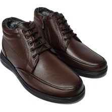 Öztürk Erkek Deri Içi Kürklü Bağcıklı Fermuarlı Kaymaz Taban Günlük Bot 203