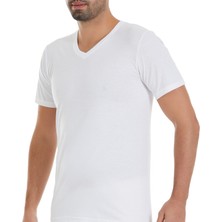 Yıldız Çamaşır %100 Pamuklu V Yaka Erkek Fanila Beyaz 6 Adet