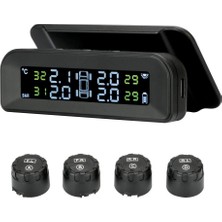 Ajanssis Jansite Tpms Solar Lastik Basınç Kontrol Sistemi 22-87 Psi, Ön Cama Sabitleme, 4 Harici Sensörlü, Araç Lastiği, Kablosuz, Gerçek Zamanlı Alarm Sistemi