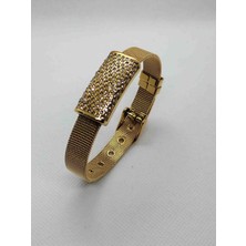 Zd Bellefemme Kadın Çelik Vıp Gold Kelepçe Bileklik