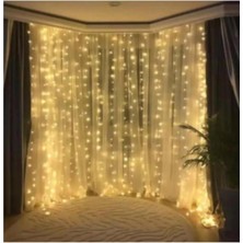 Temiz Pazar Kumandalı 8 Ayrı Moda Sahip 3 Mx3 M 300 cm x 300 cm Perde LED 10 Saçaklı Gün Işığı