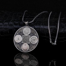 Takı925 925 Ayar Gümüş Koruma Sureleri Yazılı Madalyon Kolye