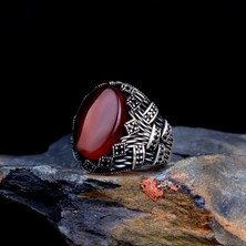 Takı925 Akik Taşlı Oval Model 925 Ayar Gümüş Erkek Yüzük