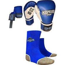 Komodo Sport Boks Eldiveni 10 Oz/kick Boks,muay Thai Ayak Bilek Çorap/3,5 Metre Boks Bandajı 3 Lü Set