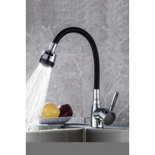 Kca Armatür Mix Kuğu Mutfak Evye Bataryası Sipiral Hortumlu 2 Fonksiyonlu Musluk Sıcak Soğuk Girişli