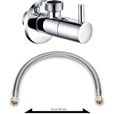 Kca Armatür Kca 70 cm Klozet Hortumu Pirinç Gövde Taharet Musluğu Set Yerli Üretim