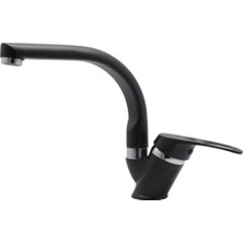 Kca Armatür Kca Siyah Krom Banyo Lavabo Bataryası Oynar Borulu