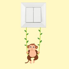 Etiketçi Paşa 3'lü Priz Sticker - Armatür Çerçeve Süsü (Kediler, Maymun X2)