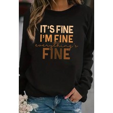 Only Trendwear Fine Baskılı Bisiklet Yaka Sweatshirt