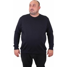 Starbattal Büyük Beden Sıfır Yaka Classic Sweat 23216 Lacıvert