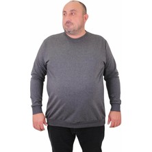 Starbattal Büyük Beden Sıfır Yaka Classic Sweat 23216 Antrasıt