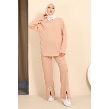 Pudra Armalı Yırtmaçlı Takım